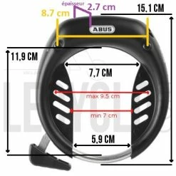 Antivol De Cadre à Clés Tectic 496 De Vélo ABUS 10 Antivol De Cadre à Clés Tectic 496 De Vélo ABUS -Éclairages Vélo Soldes antivol de cadre a cles tectic 496 de velo abus full 5