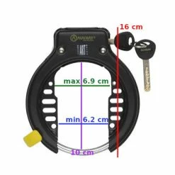 Antivol De Cadre Fer à Cheval Certifié ART Mega Lock Auvray -Éclairages Vélo Soldes antivol de cadre fer a cheval certifie art mega lock auvray full 3