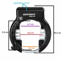 Antivol De Cadre Rétractable Kryptonite Compatible Plug In -Éclairages Vélo Soldes antivol de cadre retractable kryptonite compatible plug in full 4
